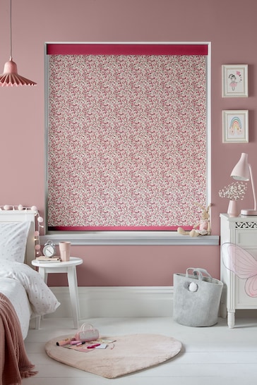 Laura Ashley Blush Pink Kids Libby Floral Made To Measure Roller Blind