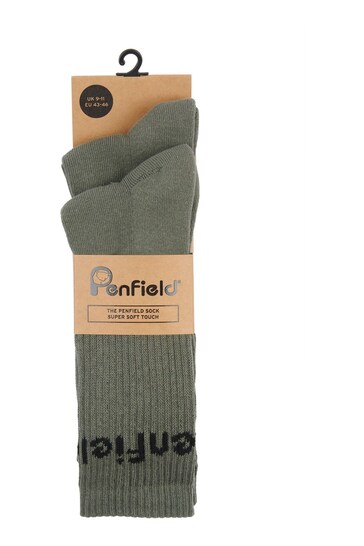 Penfield Green Intarsia Socks 2 Pack