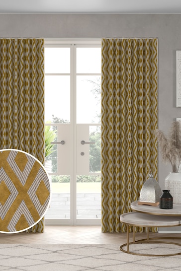 Gold Luxe Diamond Geo Made To Measure Curtains