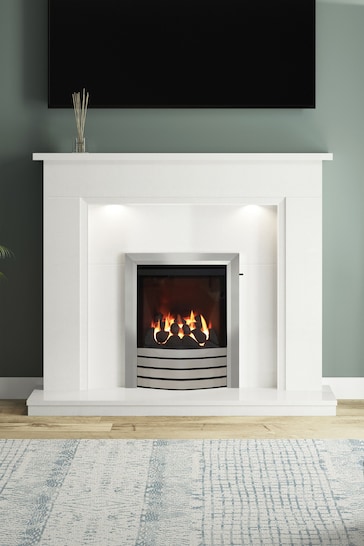 Be Modern White Madalyn Marble Fireplace Surround