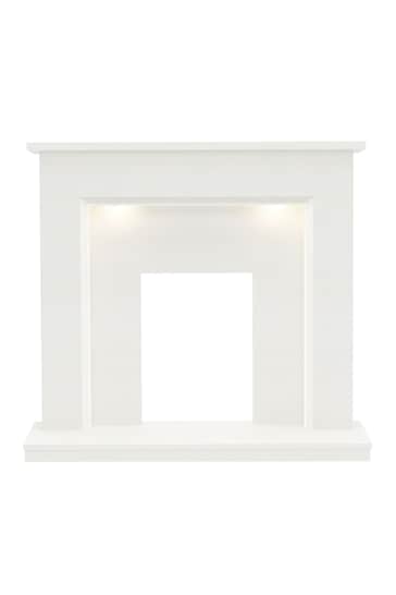 Be Modern White Madalyn Marble Fireplace Surround