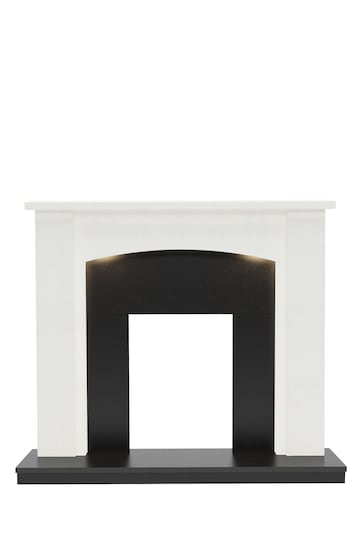 Be Modern White Somerton Marble Curved Arch Fireplace Surround