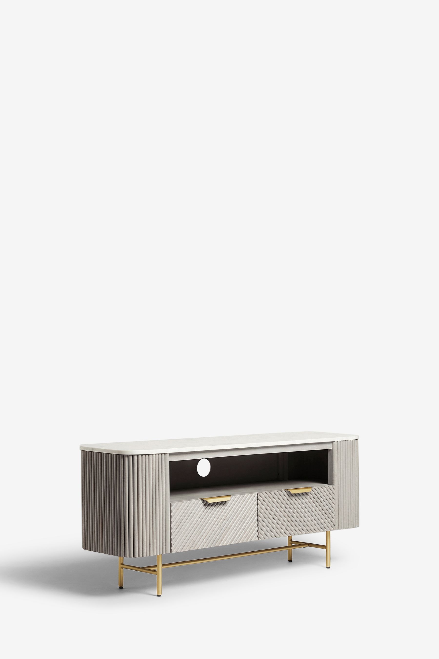 Grey mango cheap wood tv unit
