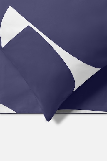 Jasper Conran London Mid Blue 300 Thread Count Graphic Print Duvet Cover and Pillowcase Set