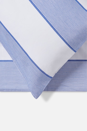 Jasper Conran London Blue Woven Jacquard Pin Stripe Back And Front Duvet Cover and Pillowcase Set