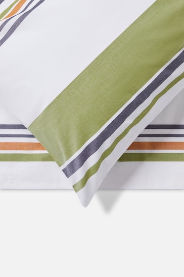 Jasper Conran London Green 200 Thread Count Stripe Duvet Cover and Pillowcase Set
