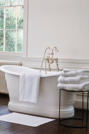 Jasper Conran London White Soft Velvety Tufted Turkish Cotton Bath Mat