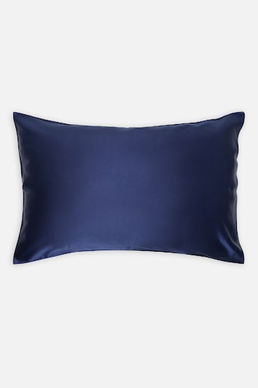 Jasper Conran London Navy Blue Organic Silk Pillowcase