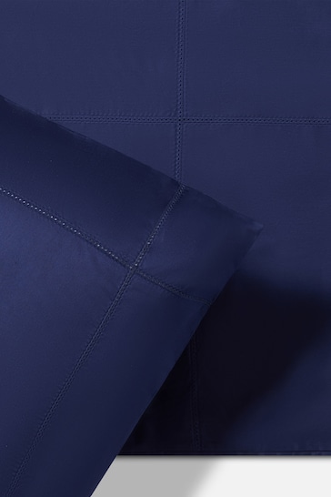 Jasper Conran London Navy Blue Supima 500 Thread Count Satin Pillowcase
