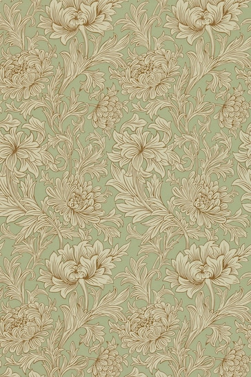 Buy Morris & Co. Green Chrysanthemum Toile Wallpaper Sample Wallpaper ...