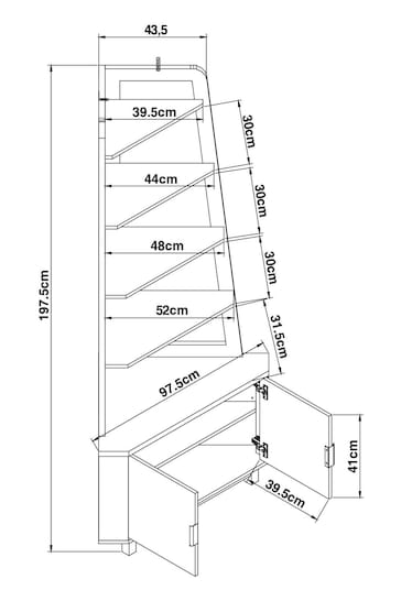 Dark Bronx Oak Effect Large Corner Ladder Shelf