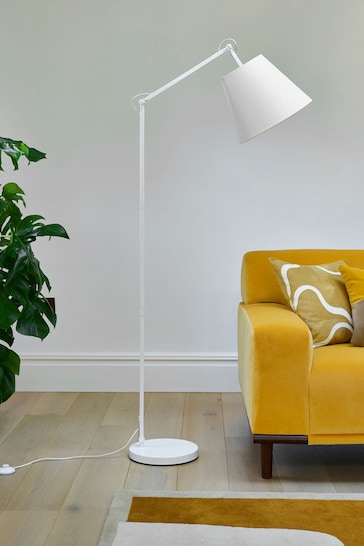 Jasper Conran London White Adjustable Shaded Floor Lamp