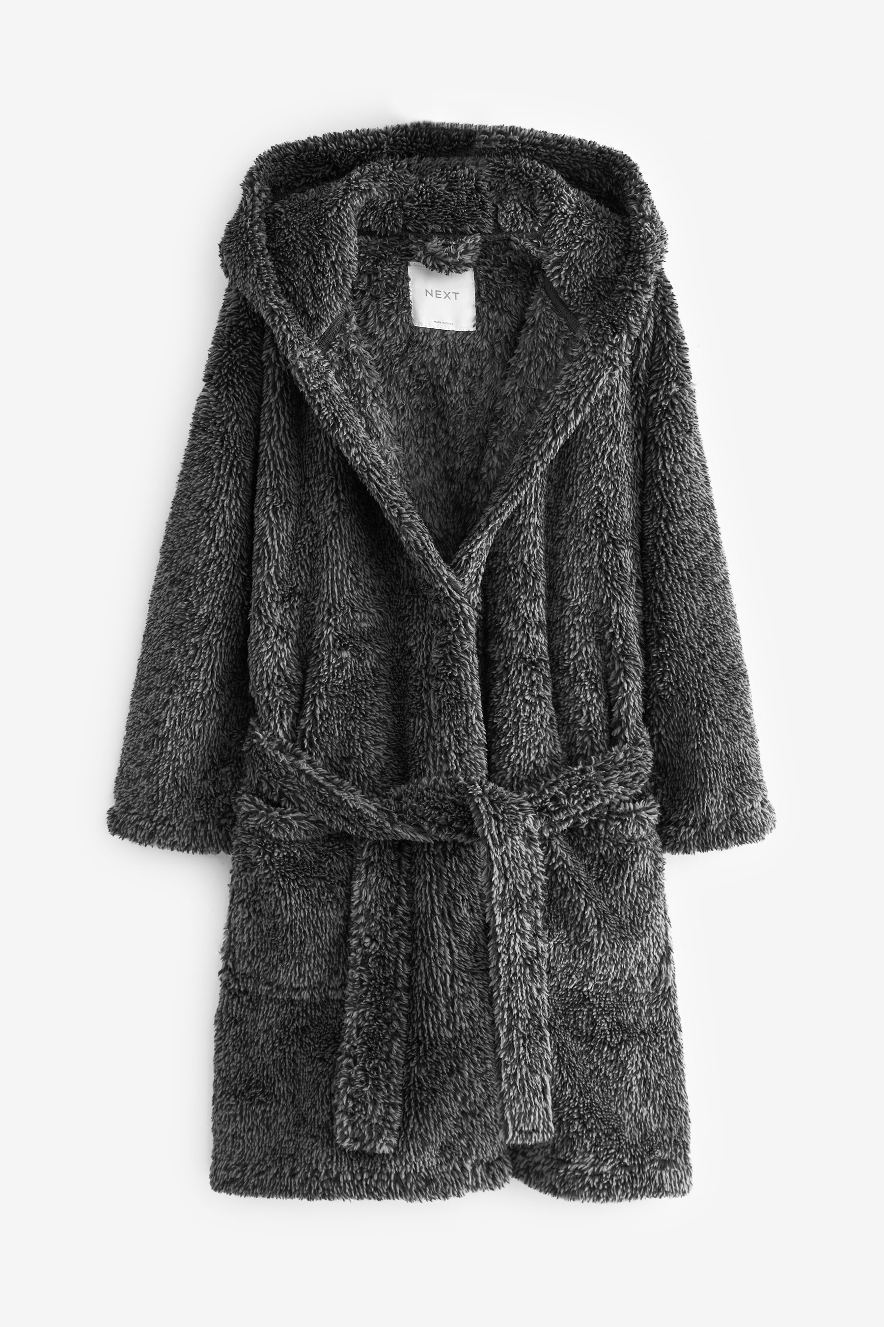 Grey fleece dressing gowns shop