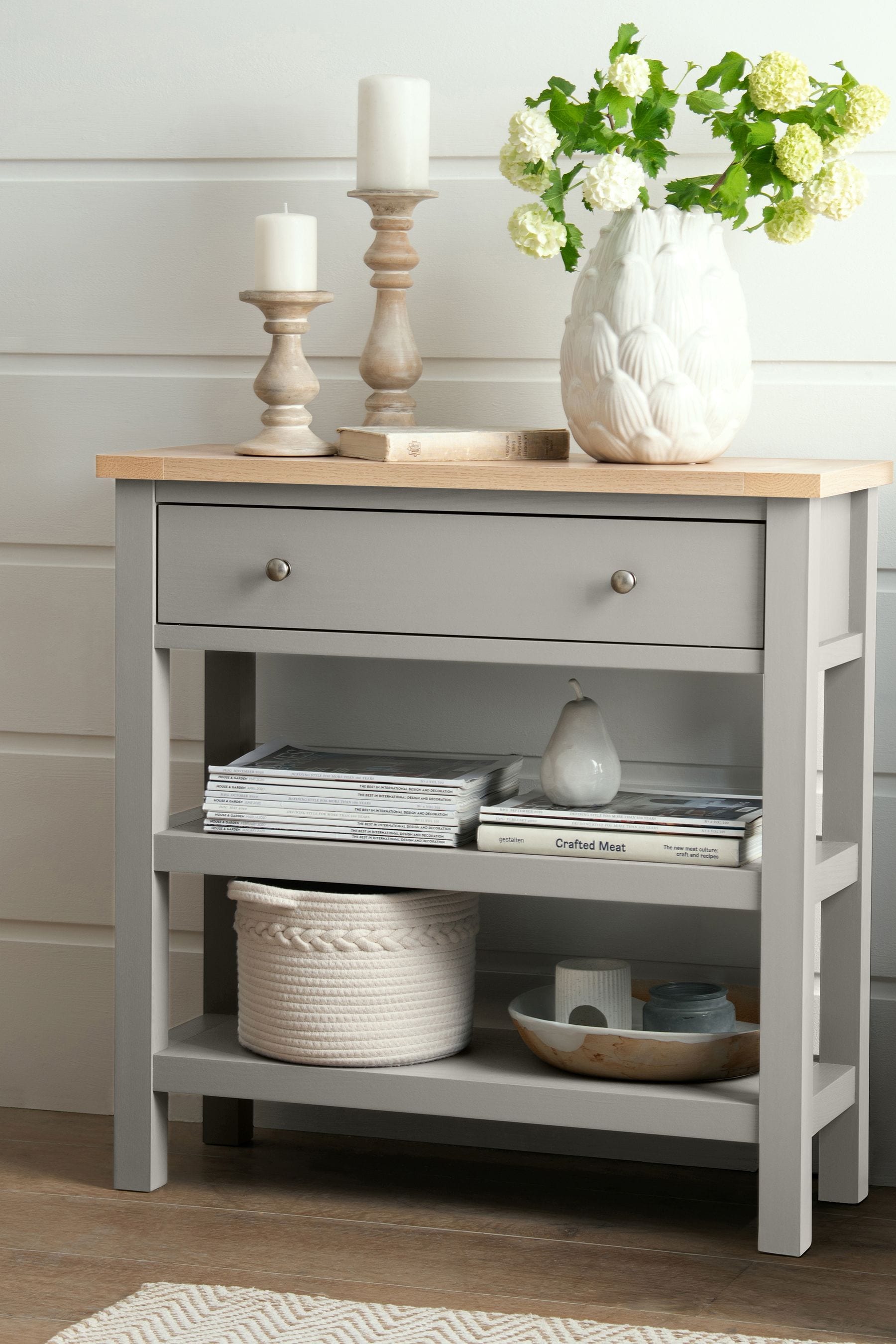 Dove grey console clearance table