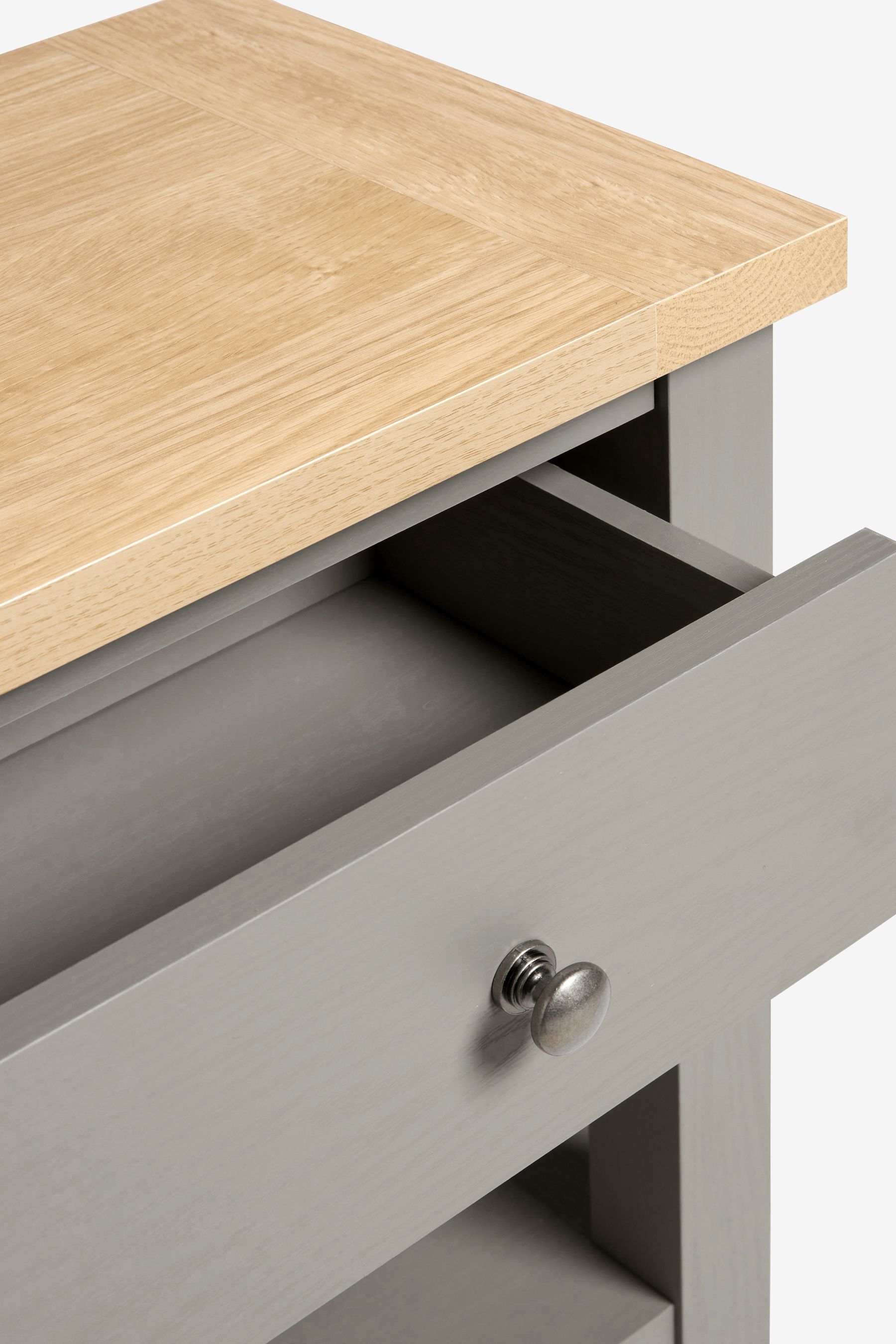 Buy Dove Grey Malvern Oak Effect Space Saving Console from the