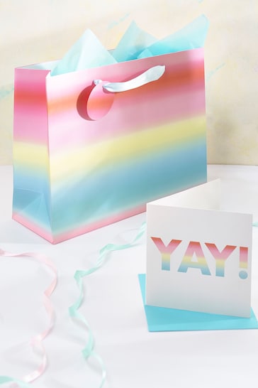 Pastel Ombre Card and Gift Bag Set