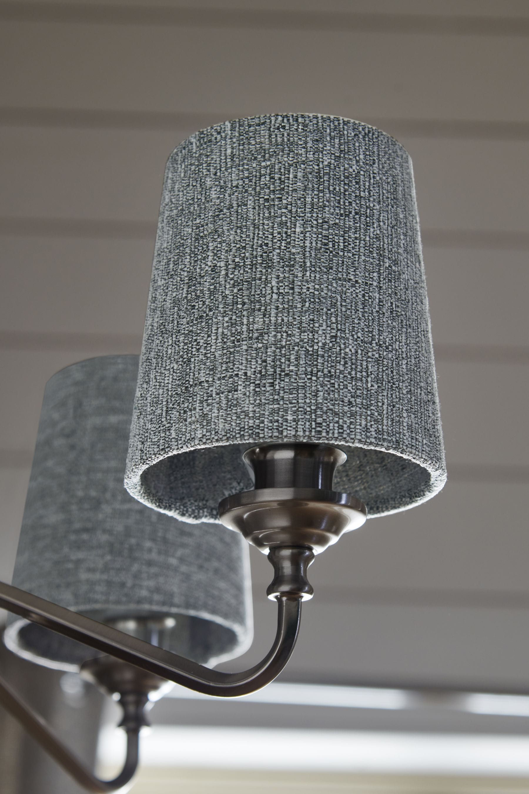 5 Pack Light Grey Tweedy Plain Candle Light Shades