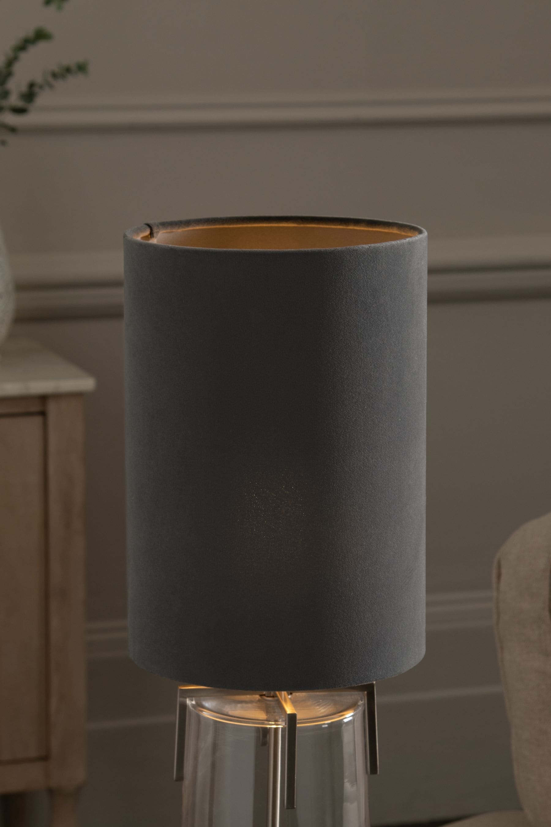 Charcoal table outlet lamp shade