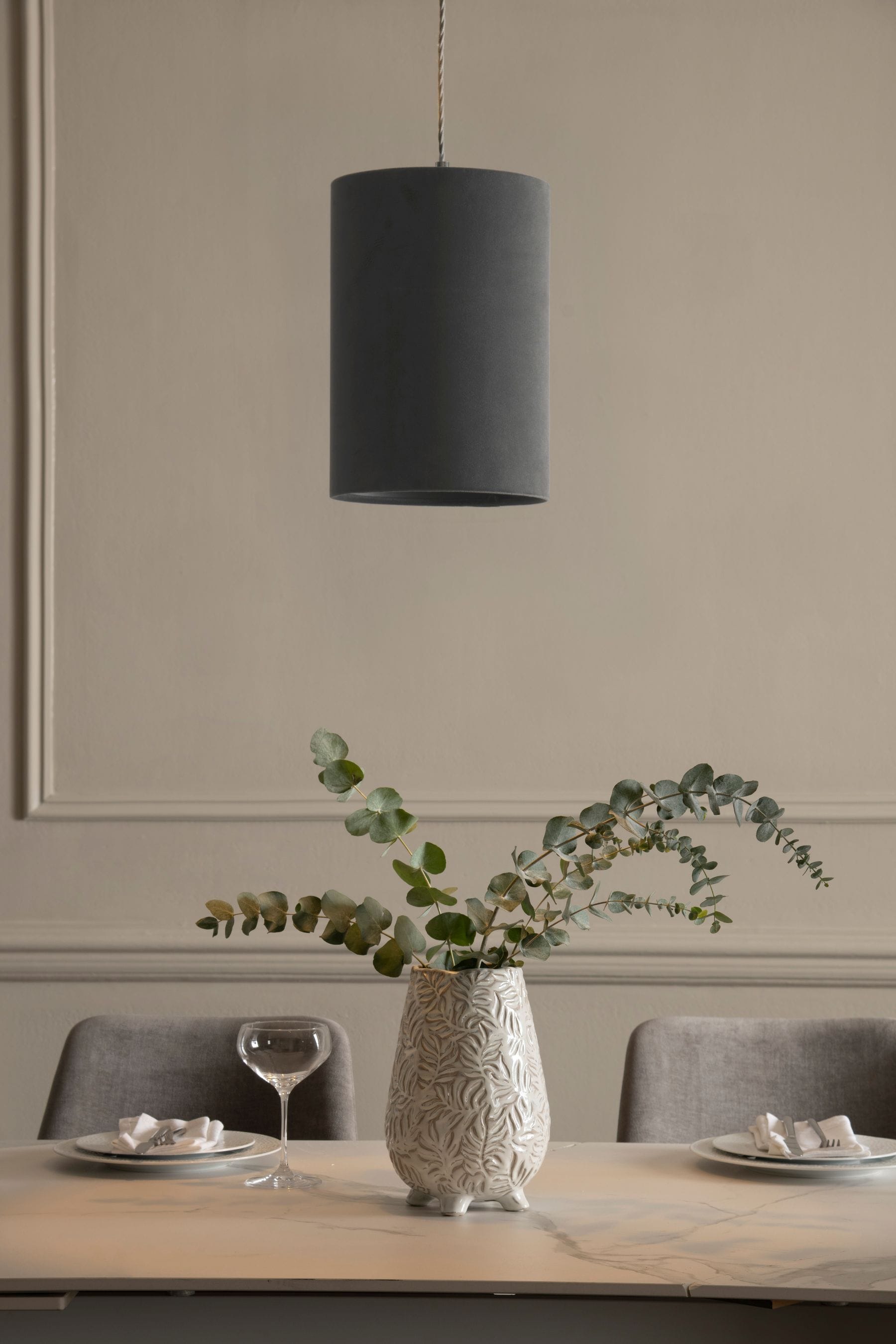 Dark grey velvet lampshade hot sale