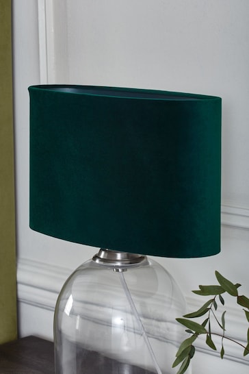 Green Oval Velvet Light Shade