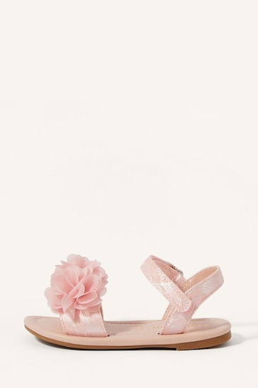 Monsoon Pink Shimmer Corsage Walker Sandals