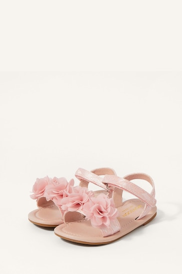 Monsoon Pink Shimmer Corsage Walker Sandals