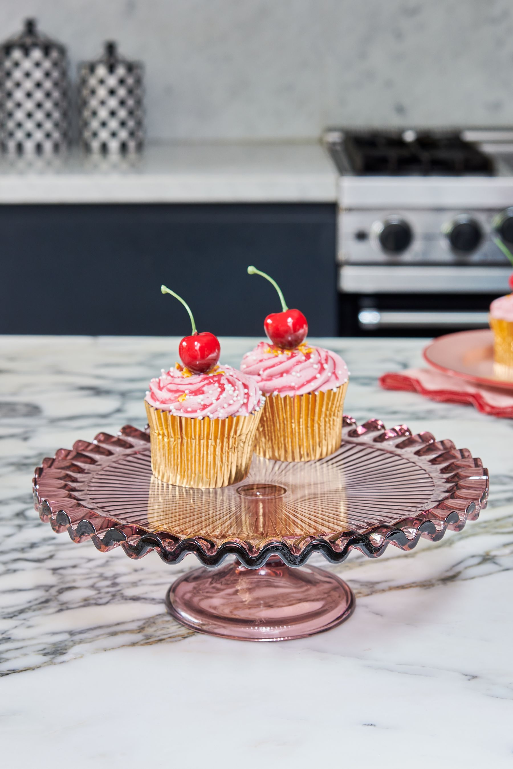 Buy Rockett St George Pink Vintage Inspired Glass Cake Stand from the Next UK online shop