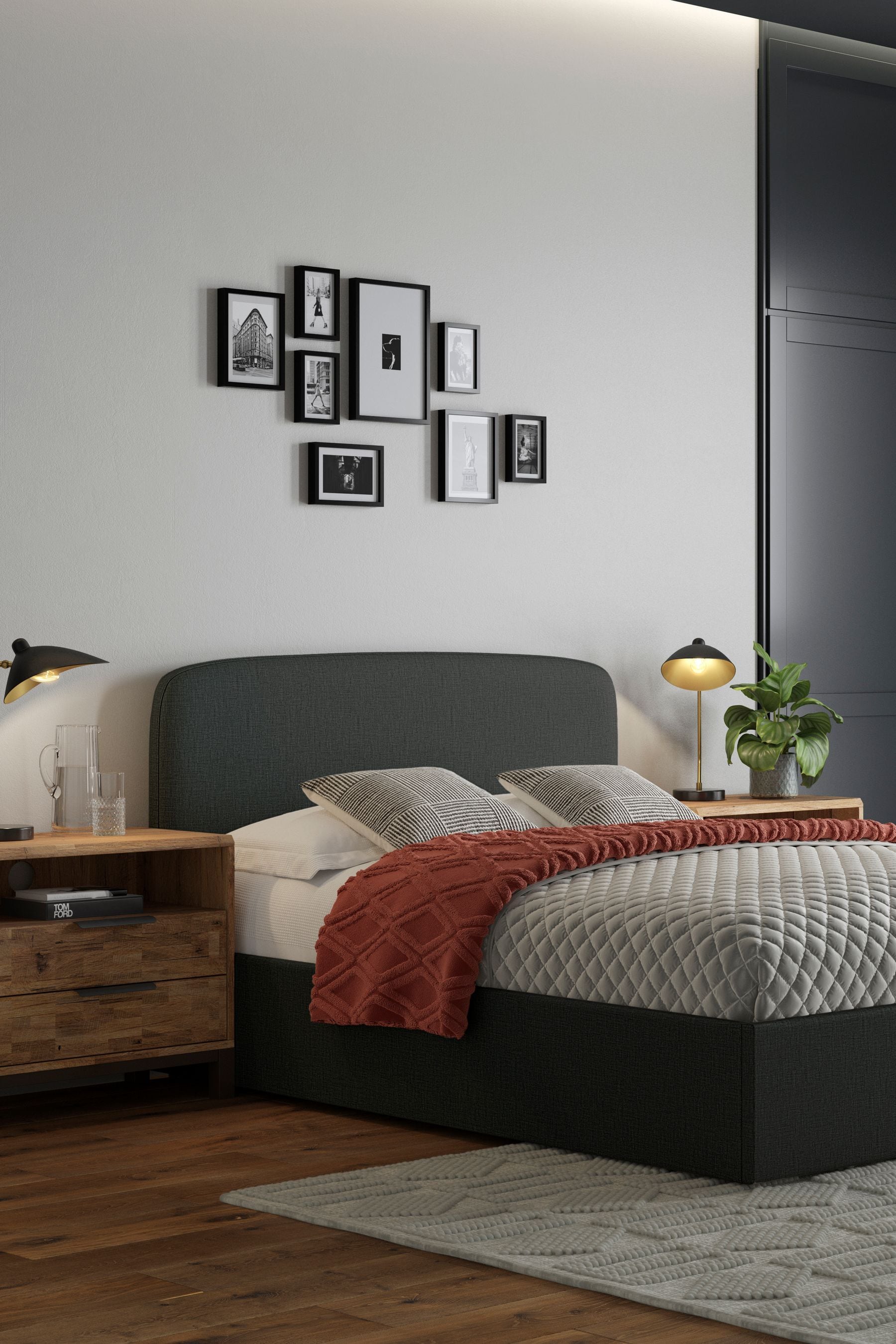 Yardley upholstered sales ottoman bed frame