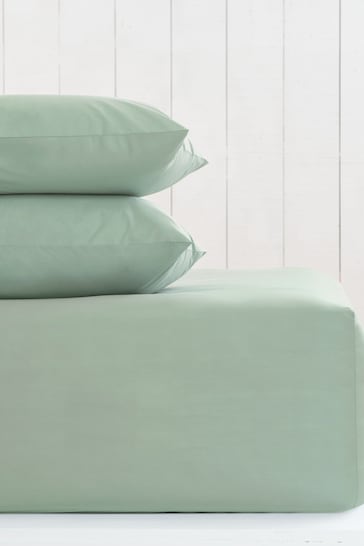 Green Sage Cotton Rich Extra Deep Fitted Sheet