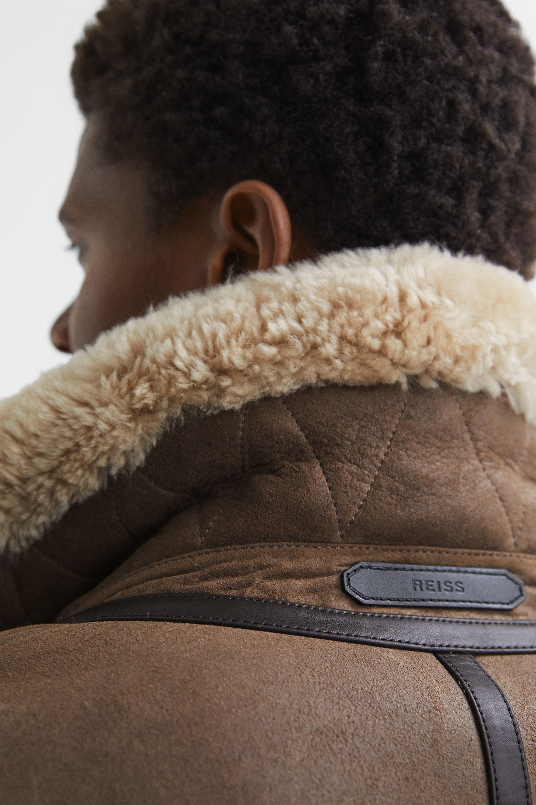 Buy Reiss Brown Hardy Shearling Double Buckle Jacket from the Next UK online shop
