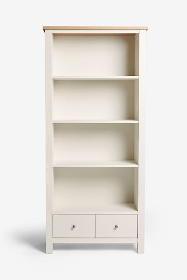 Cream Malvern Oak Effect Bookcase Shelf