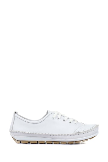 Pavers Ladies Leather Lace-Up Trainers
