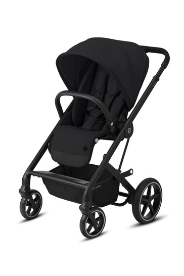 Cybex Black Balios S Lux Pram - Black Frame/Deep Black