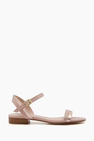 Dune London Pink Loyalty Stacked Low Block Sandals