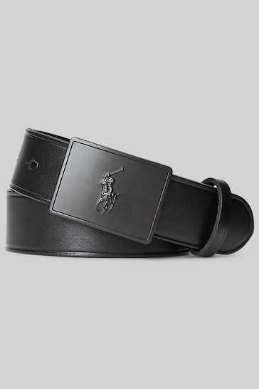 Polo Ralph Lauren Pony Logo Plaque Leather Belt