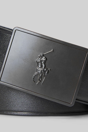 Polo Ralph Lauren Pony Logo Plaque Leather Belt