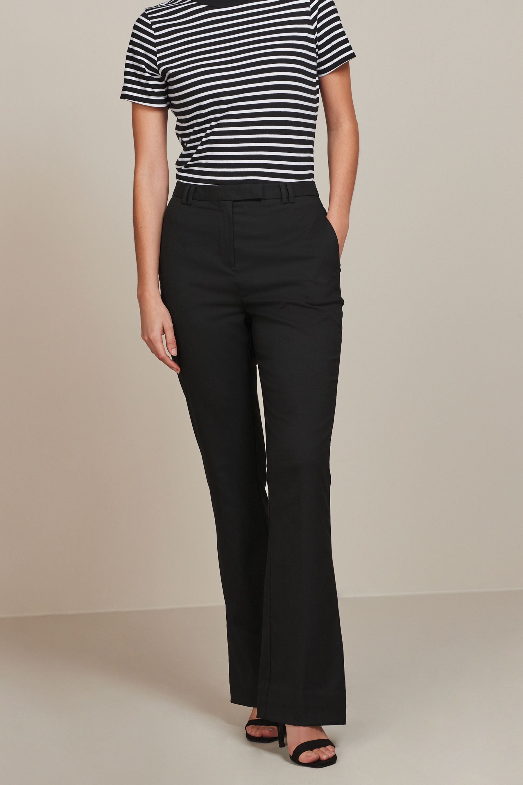 Black Tailored Bootcut Trousers