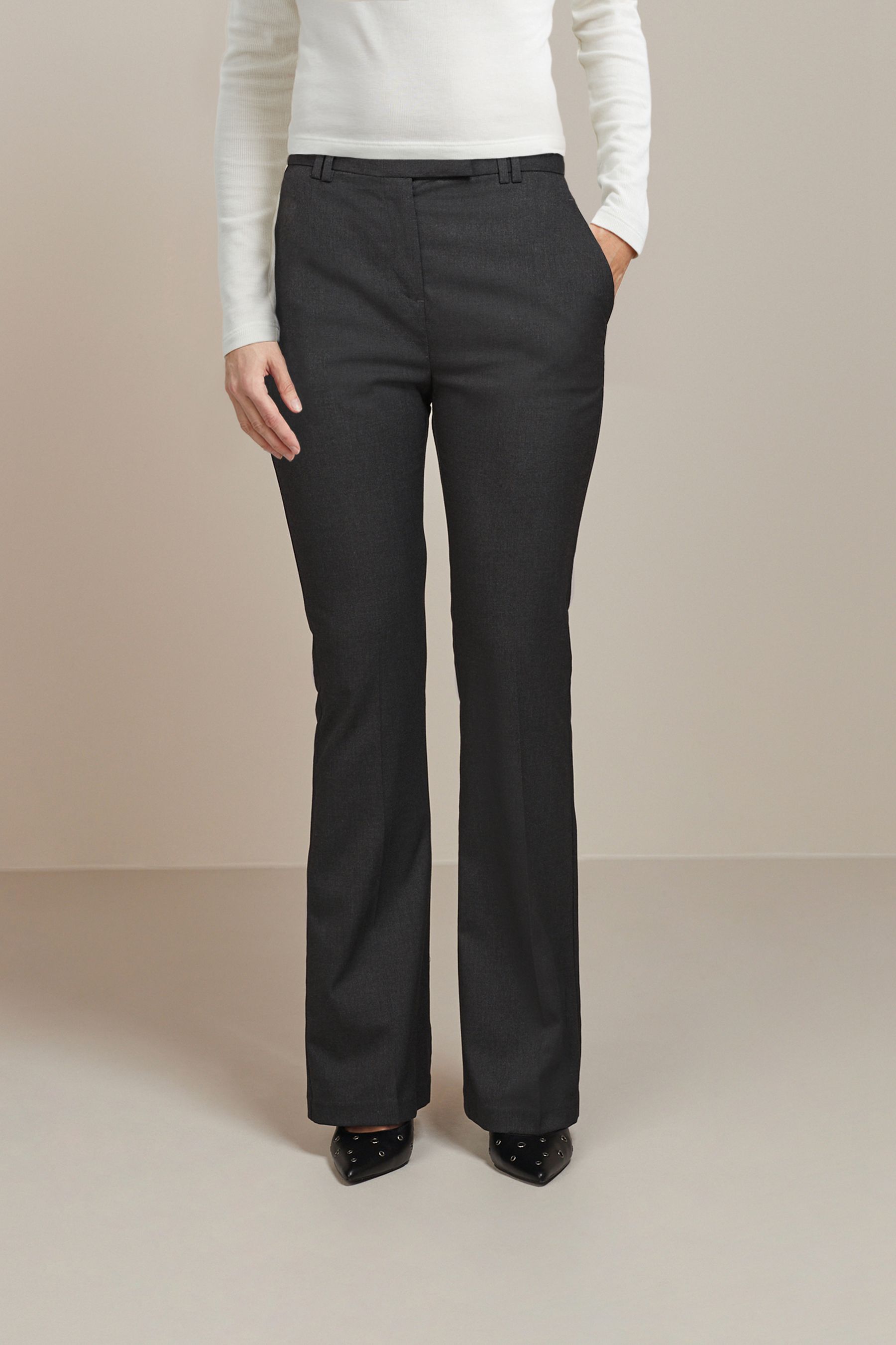 Womens grey bootleg sales trousers