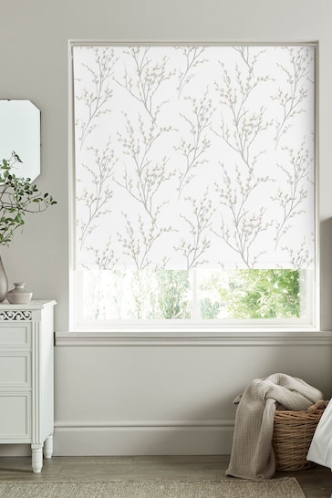 Laura Ashley Off White/Dove Grey Pussy Willow Roller Blind