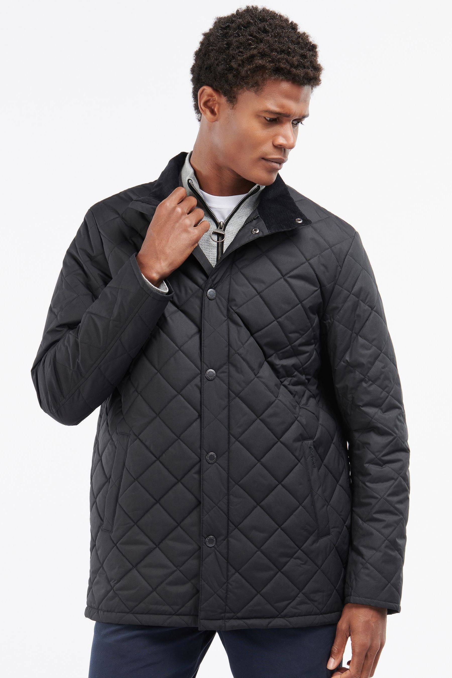 Barbour black quilted clearance jacket mens