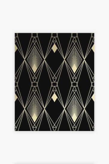 Black Next Deco Geometric Wallpaper Sample Wallpaper