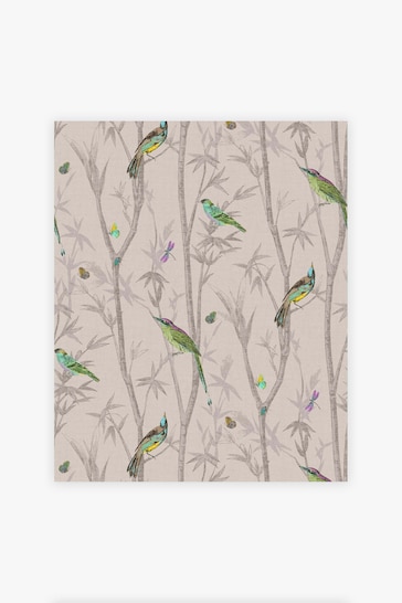Natural Next Chinoiserie Bird Wallpaper Sample Wallpaper