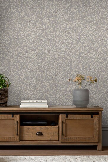 Grey Next Ditsy Leaf Wallpaper Sample Wallpaper