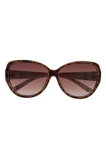 Ted Baker Tortoiseshell Brown/Pink Oversized Graduated Fashion Frame Sunglasses