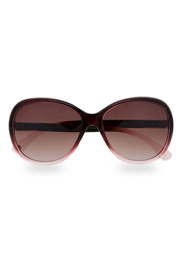 Ted Baker Gradient Wine Red Oversized Graduated Fashion Frame Sunglasses