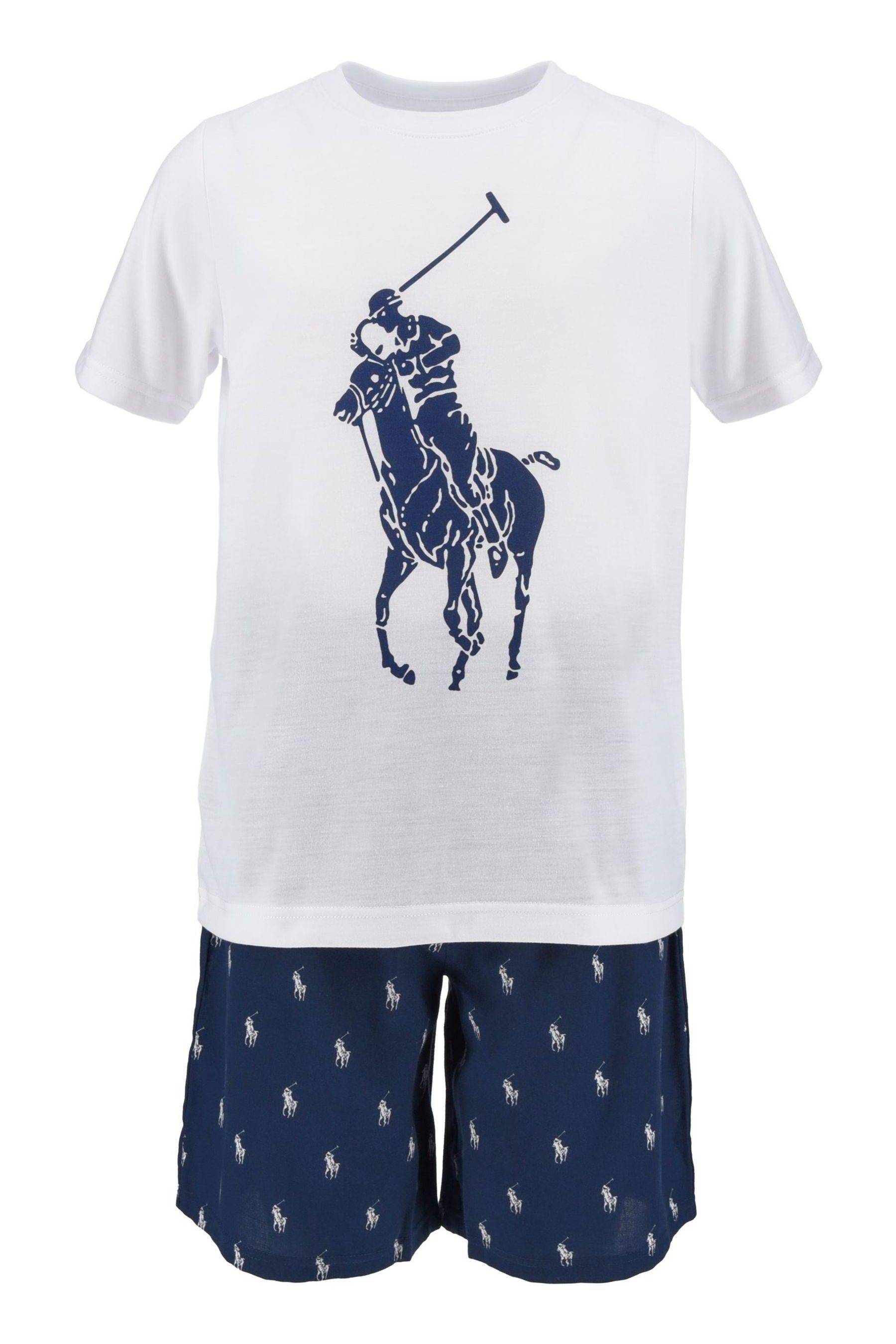 Buy Polo Ralph Lauren Navy Blue Short Sleeved Pyjamas Set from the