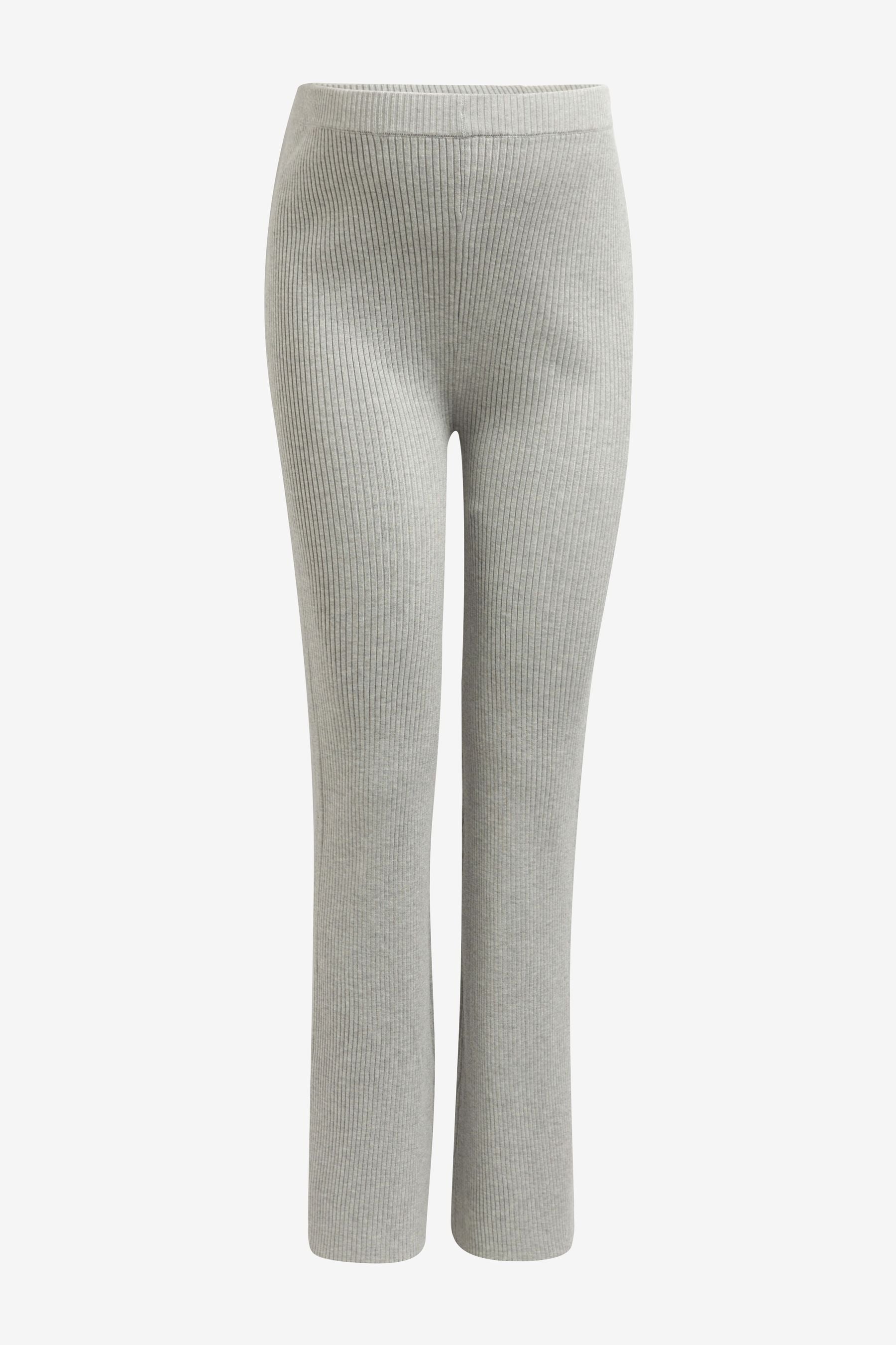 Grey ribbed sale split pants