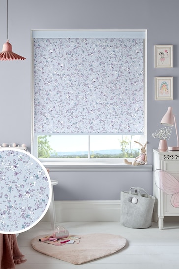 Laura Ashley Chalk Blue Blossoms Made To Measure Roller Blind