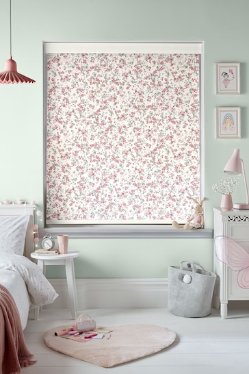 Laura Ashley Dark Blush Pink Blossoms Made To Measure Roller Blind