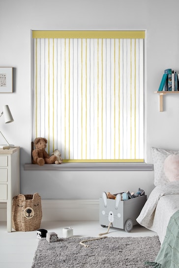 Laura Ashley Yellow Painterly Stripe Made To Measure Roller Blind